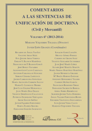 COMENTARIOS A LAS SENTENCIAS DE UNIFICACIÓN DE DOCTRINA. CIVIL Y MERCANTIL. VOLUMEN 6. 20 978849085