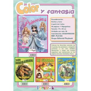 COLOREA 96 PAG CON PEGATINAS 4 TITULOS 8436049005508